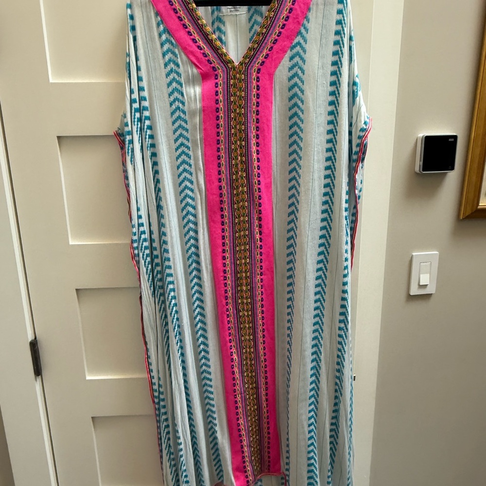 Vibrant Pink and Blue Striped Dress
